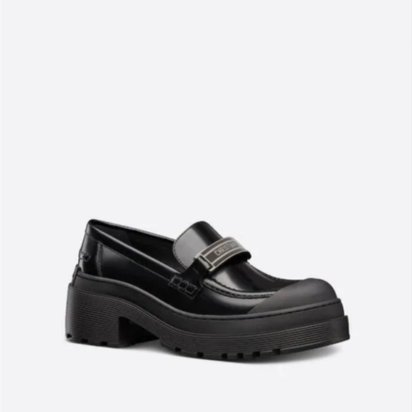 Authentic Christian Dior Code Black Leather Loafer Size 38 - Picture 7 of 14